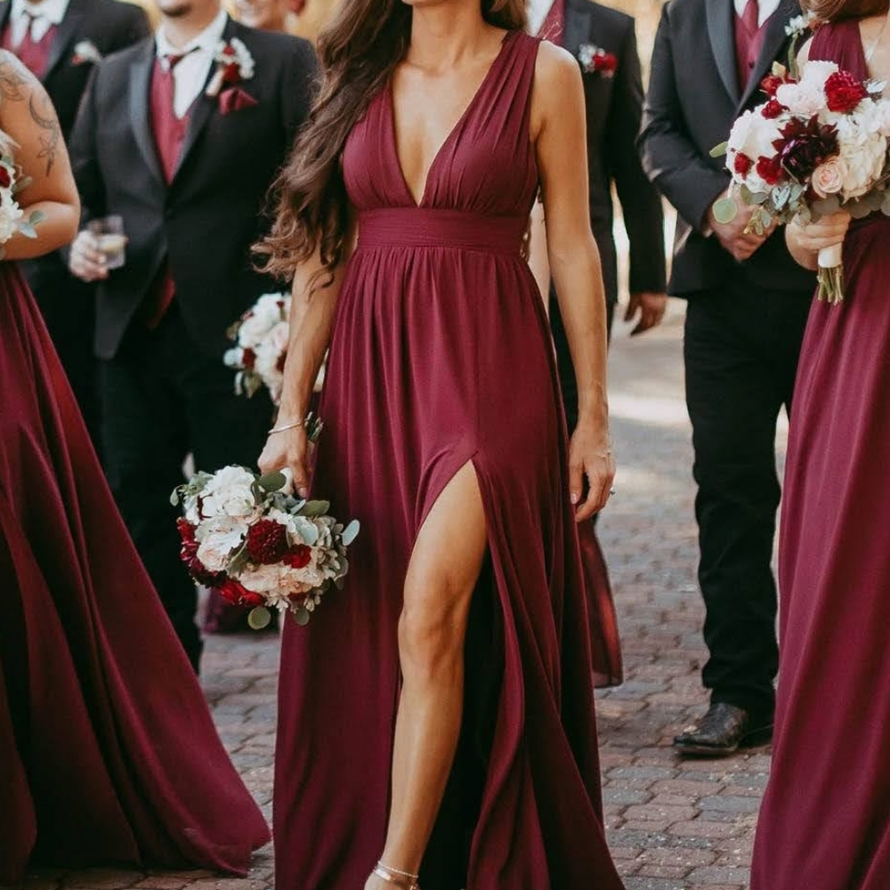 Lulus burgundy bridesmaid dress